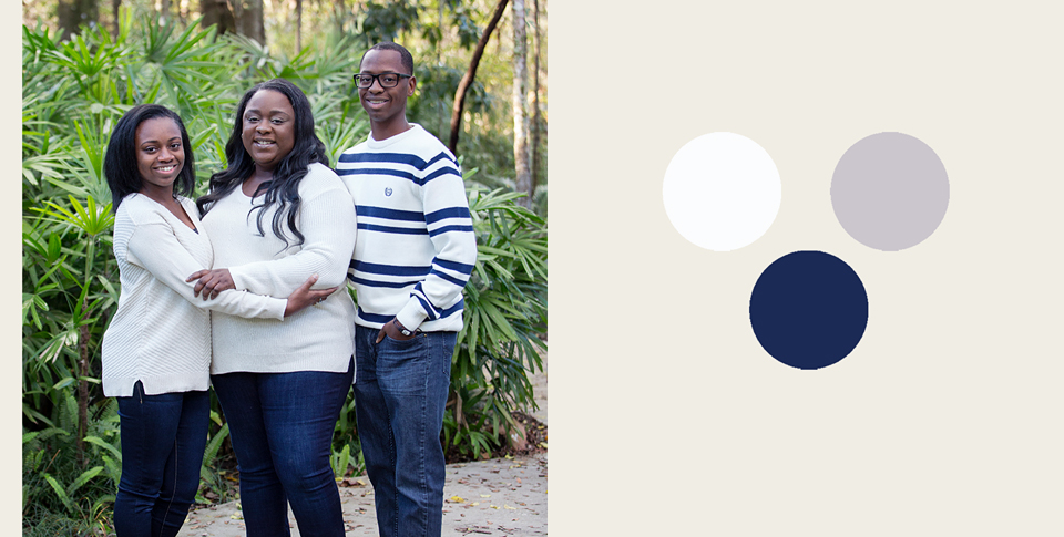 white and navy styled family portrait session